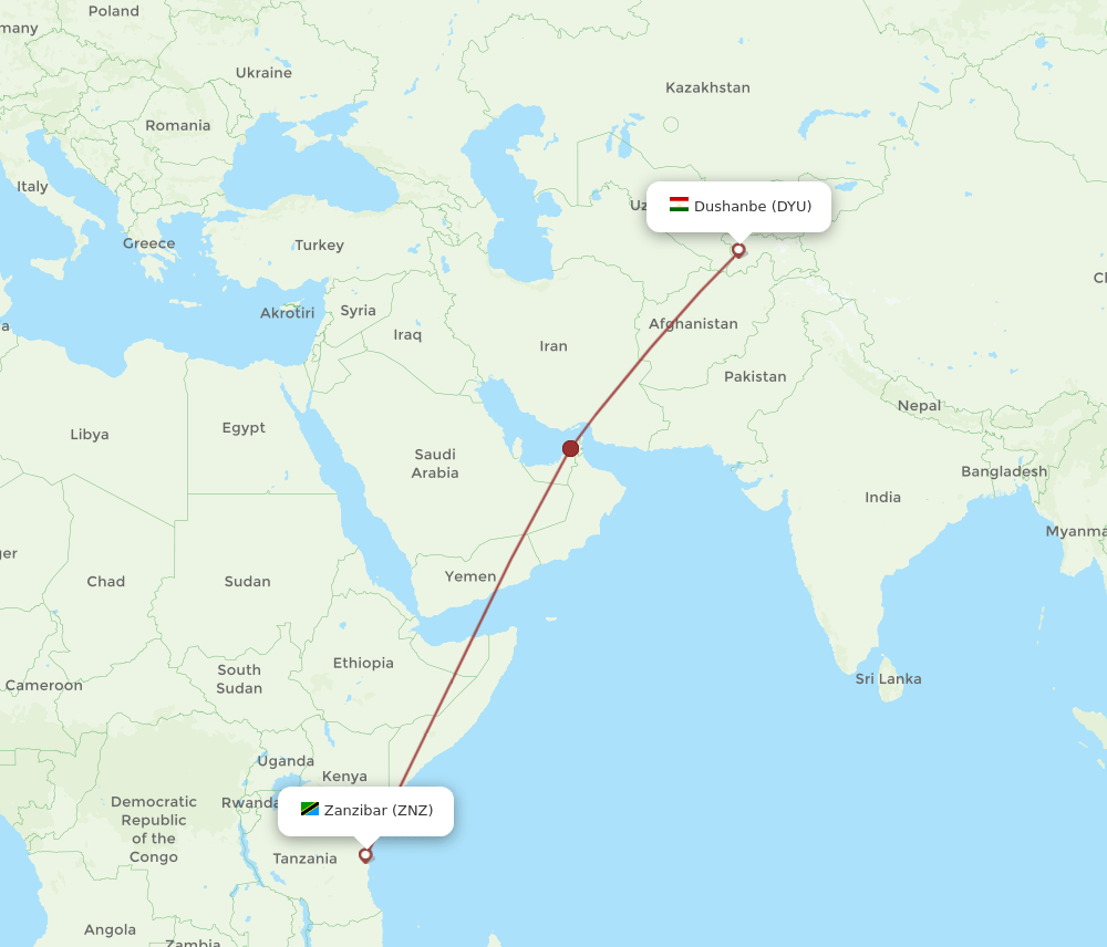 DYU-ZNZ flight routes