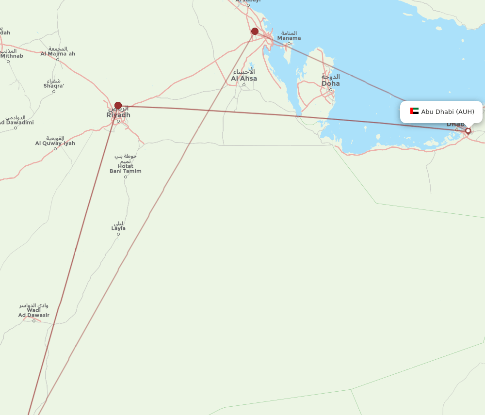 EAM-AUH flight routes