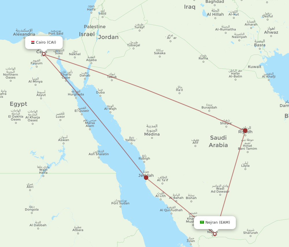 EAM to CAI flights and routes map