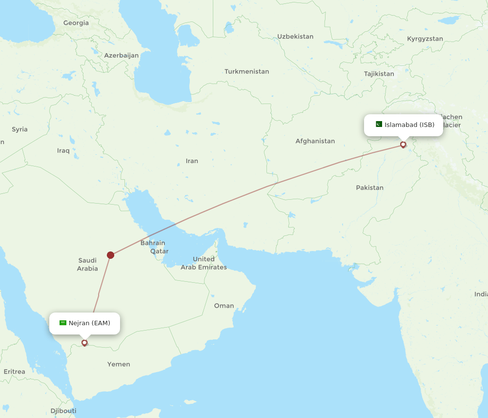 EAM-ISB flight routes