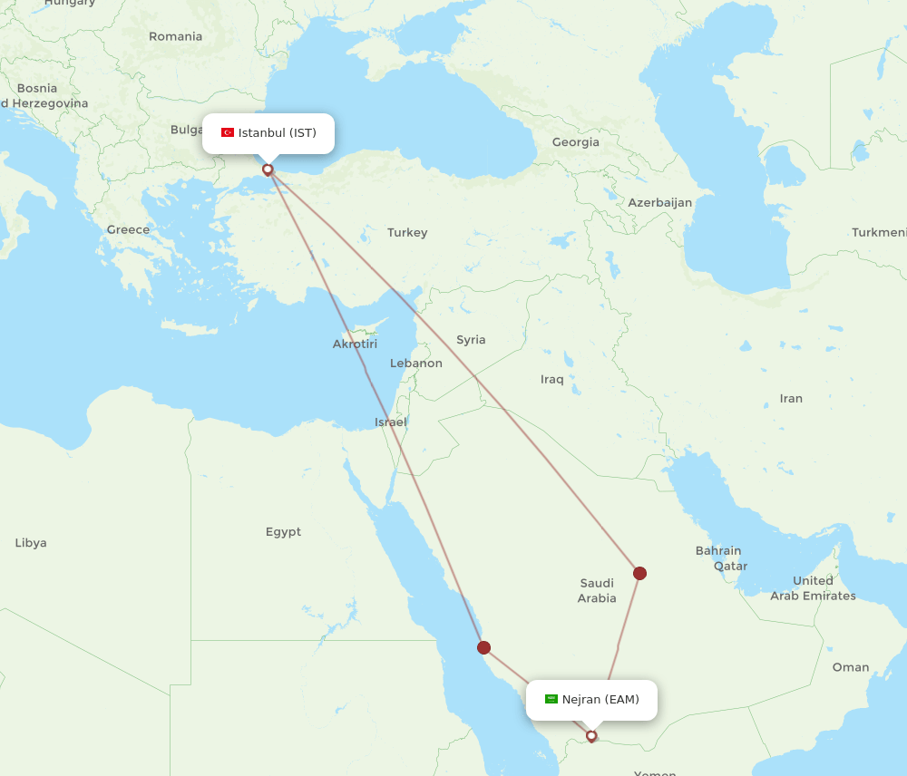 EAM-IST flight routes