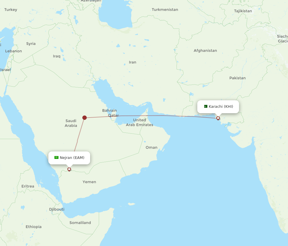 EAM-KHI flight routes