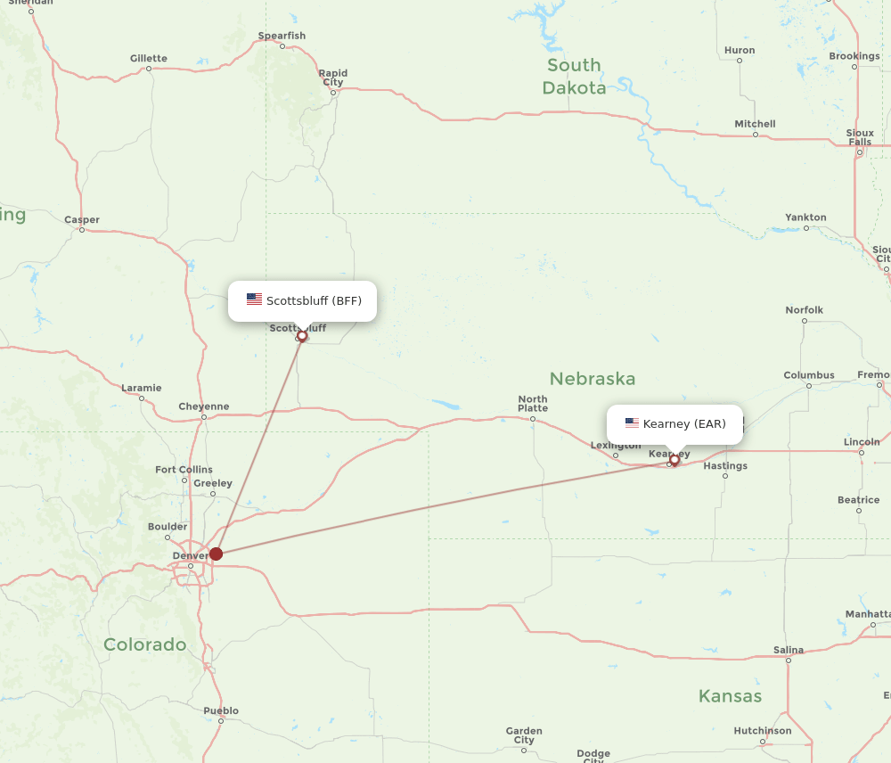EAR-BFF flight routes