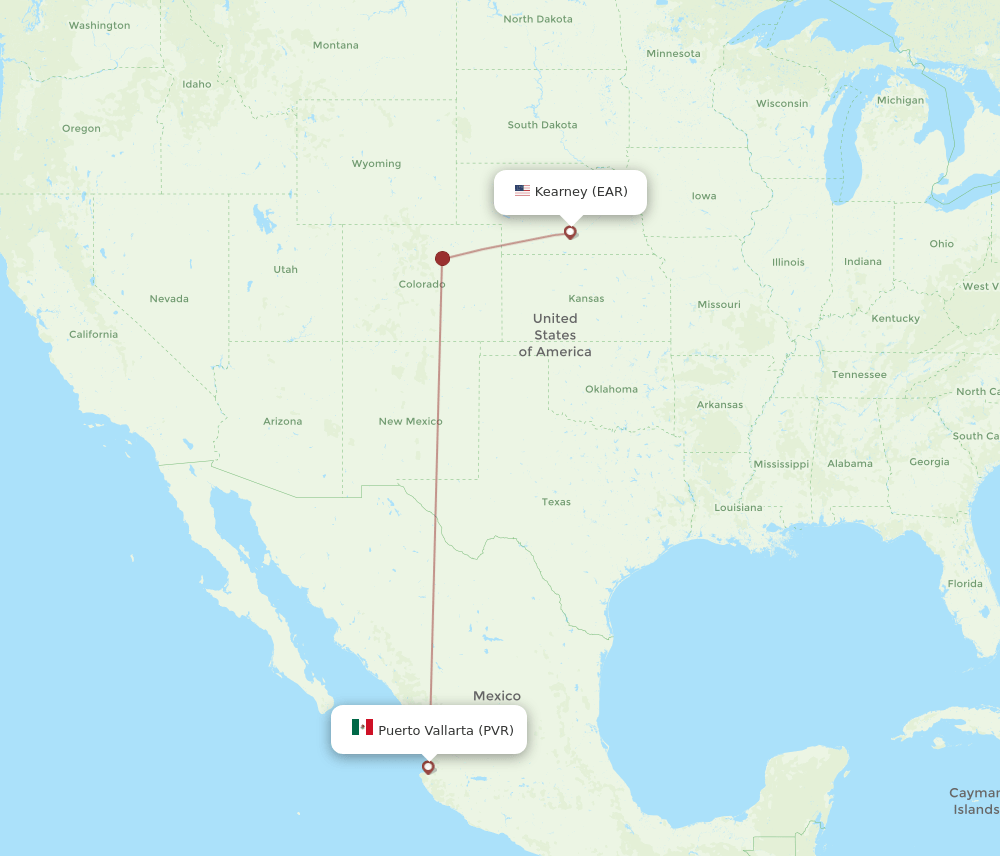 EAR to PVR flights and routes map