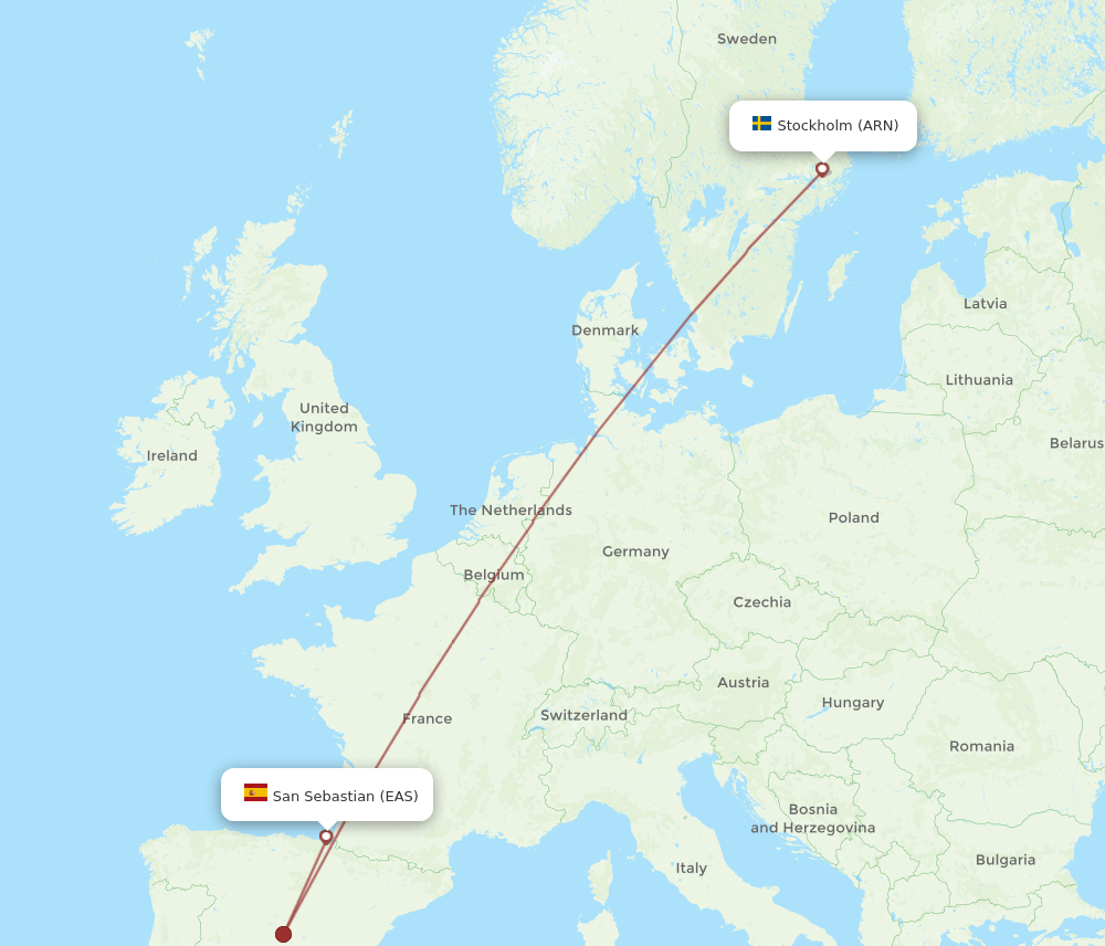 EAS-ARN flight routes