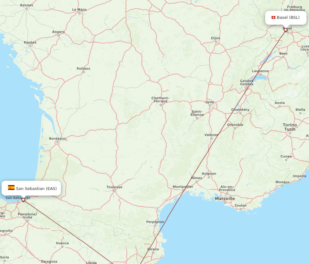 EAS-BSL flight routes