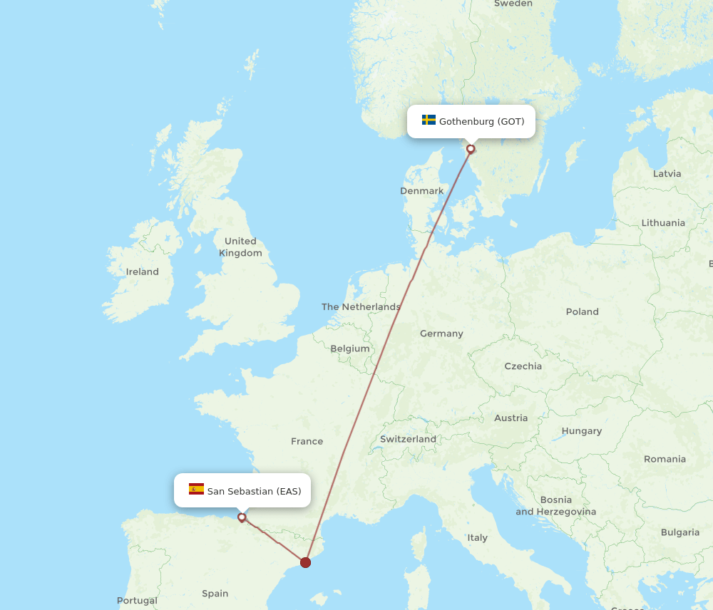 EAS-GOT flight routes