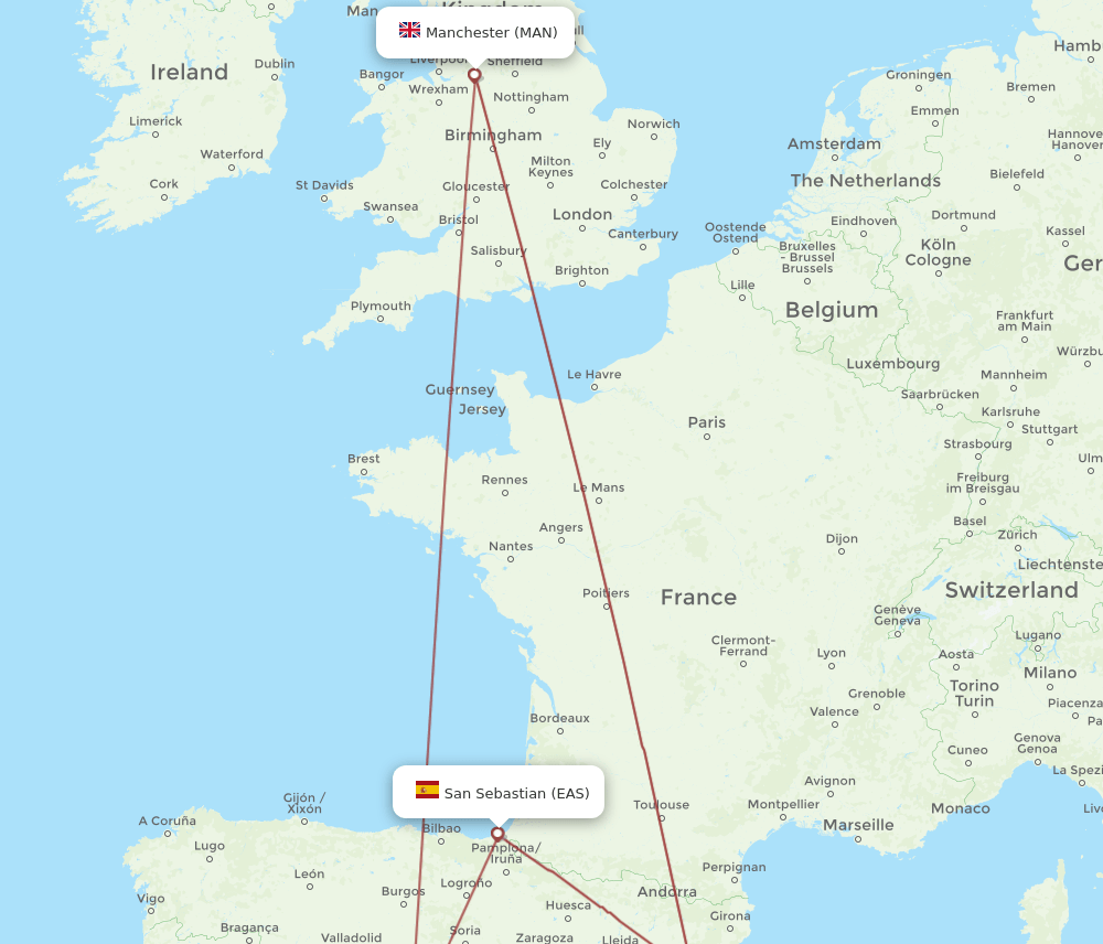 EAS-MAN flight routes