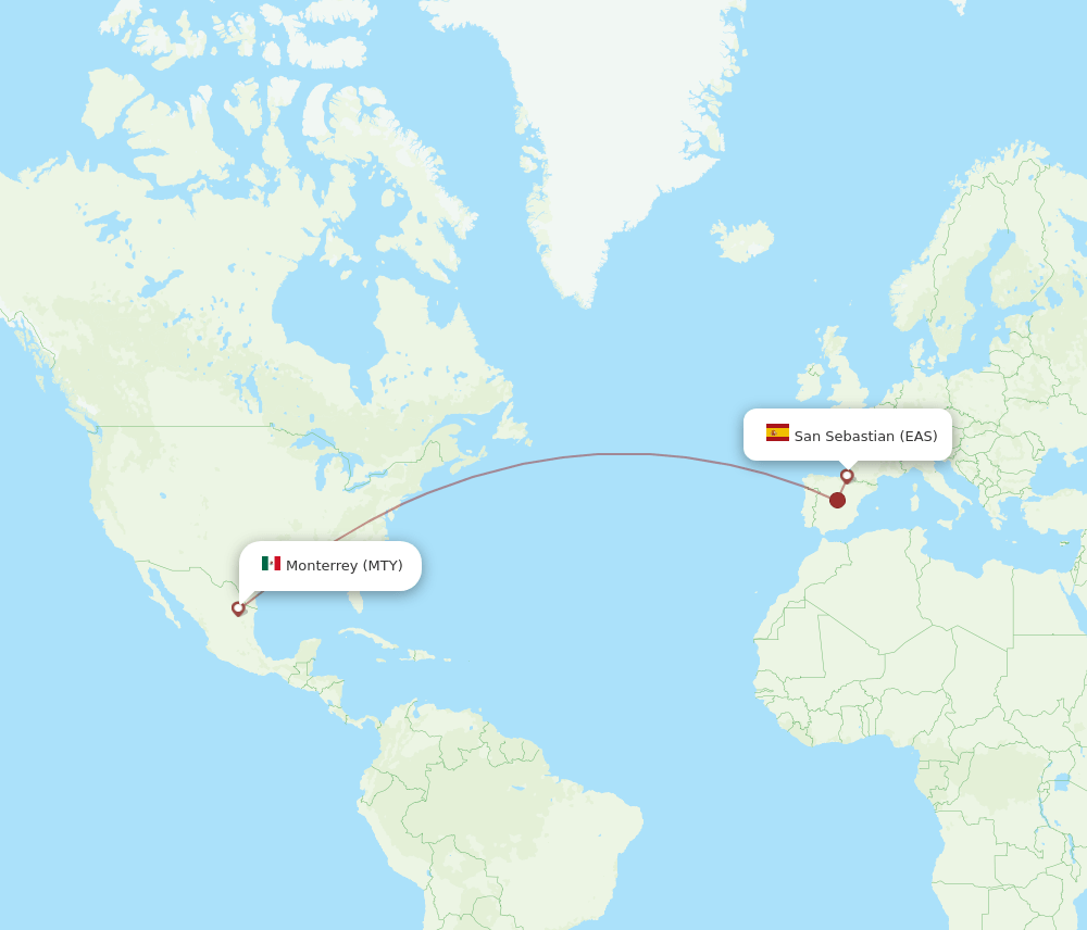 EAS-MTY flight routes