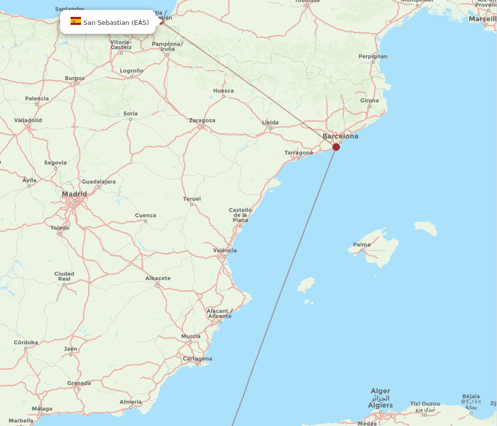 EAS-ORN flight routes
