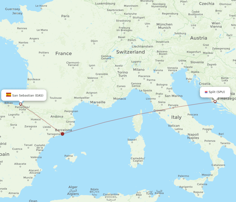 EAS-SPU flight routes