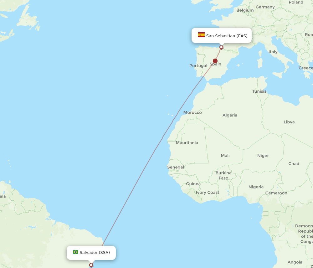 EAS-SSA flight routes