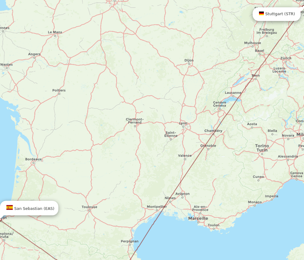 EAS-STR flight routes