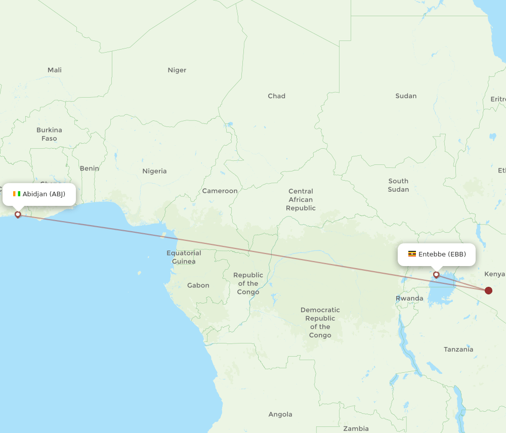 EBB-ABJ flight routes