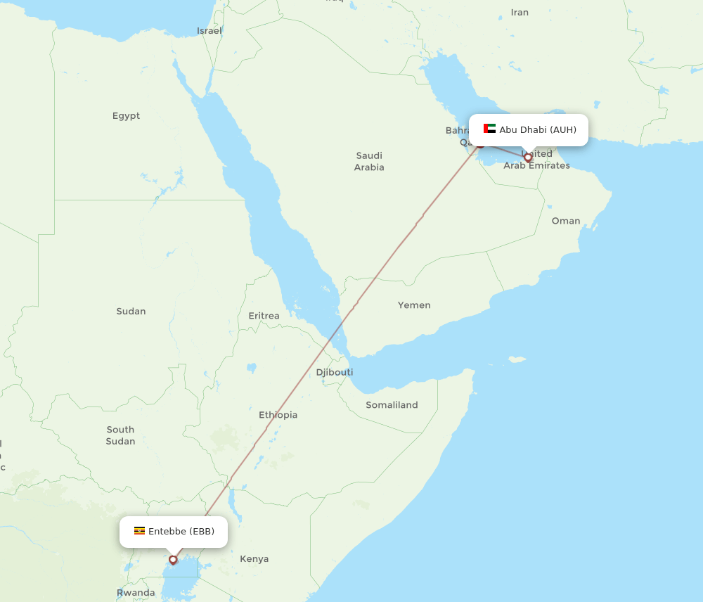 EBB-AUH flight routes