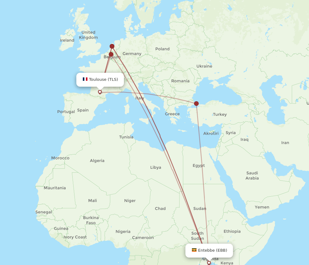 EBB-TLS flight routes