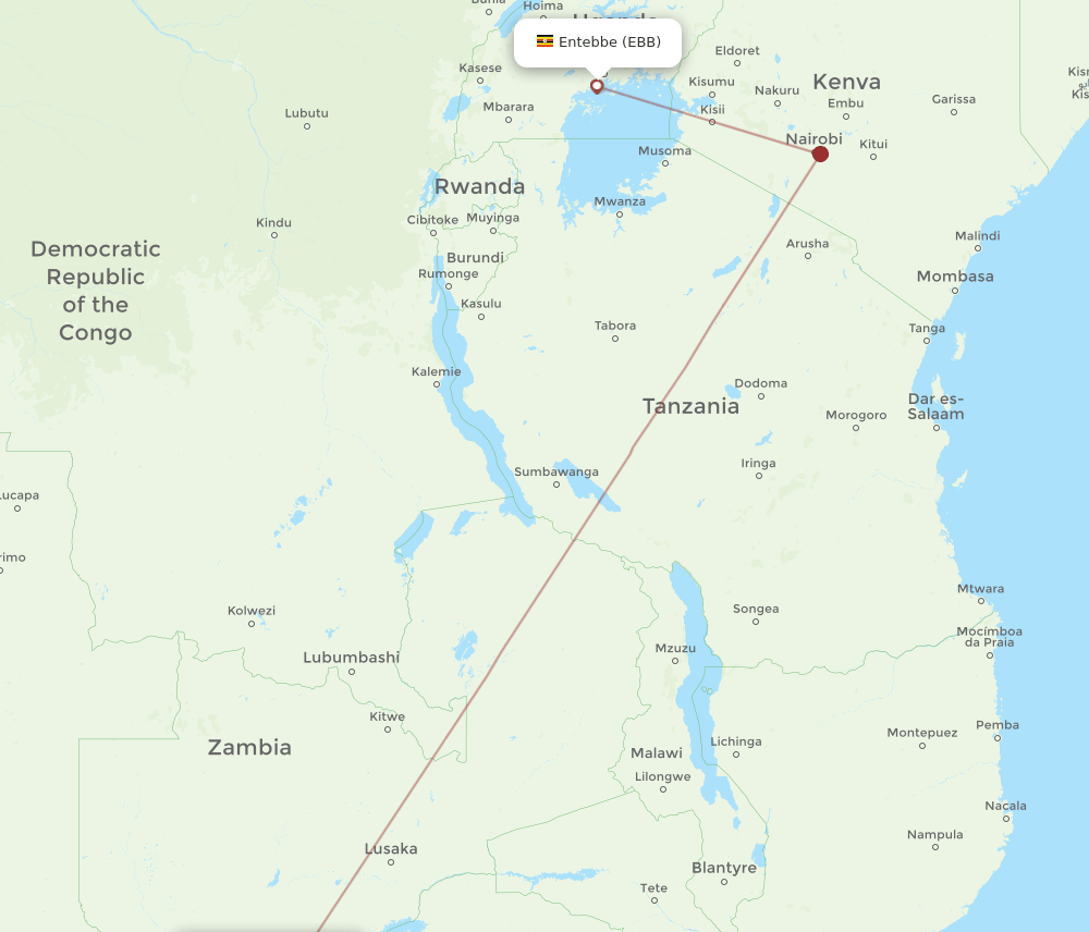 EBB-VFA flight routes