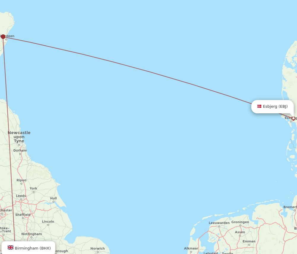 EBJ-BHX flight routes