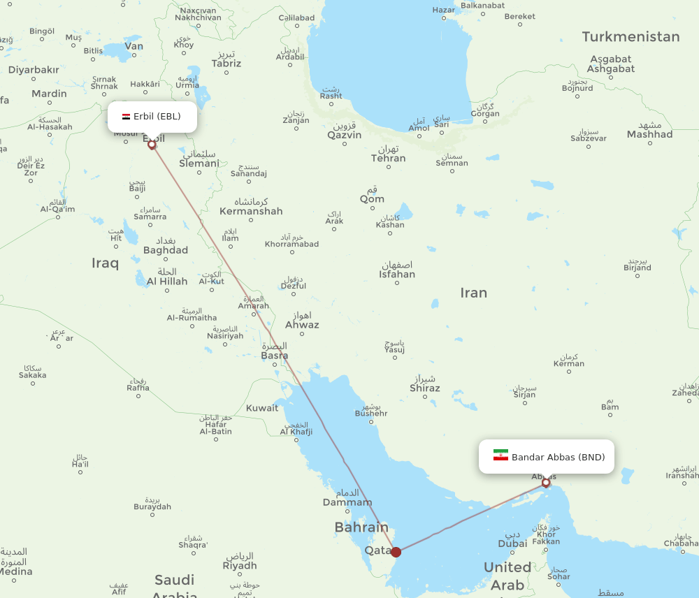 EBL-BND flight routes