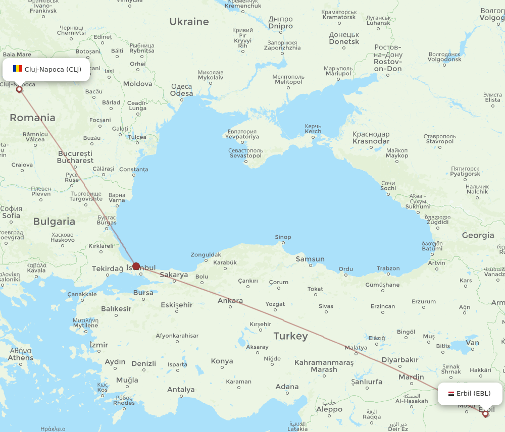 EBL-CLJ flight routes