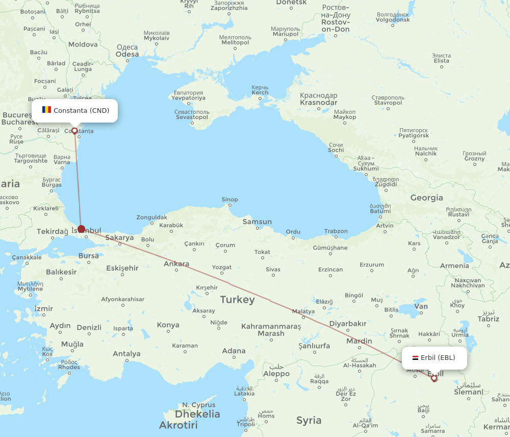 EBL-CND flight routes