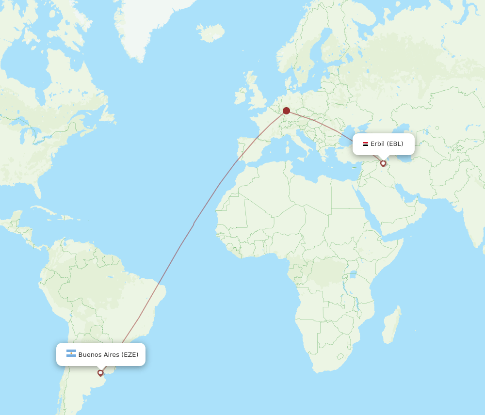 EBL-EZE flight routes