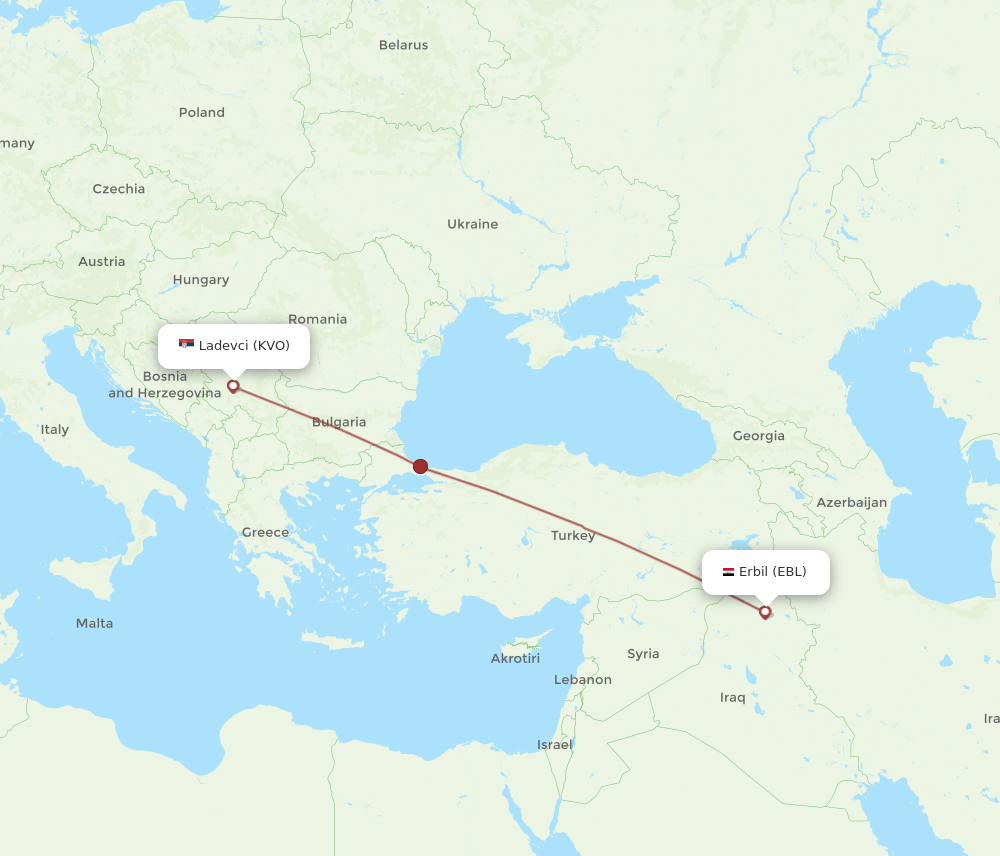 EBL-KVO flight routes