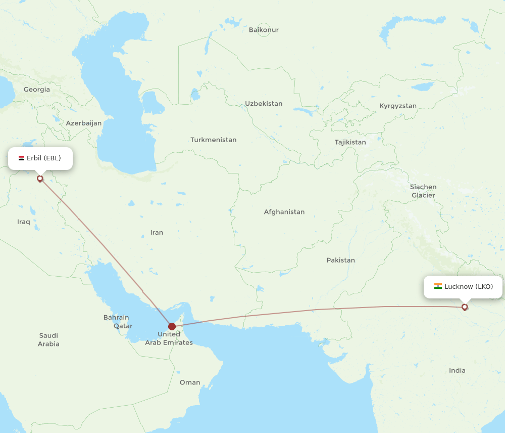 EBL-LKO flight routes