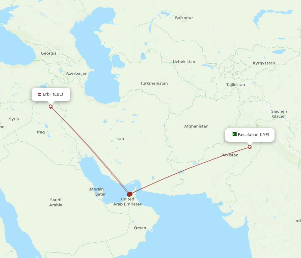 EBL-LYP flight routes