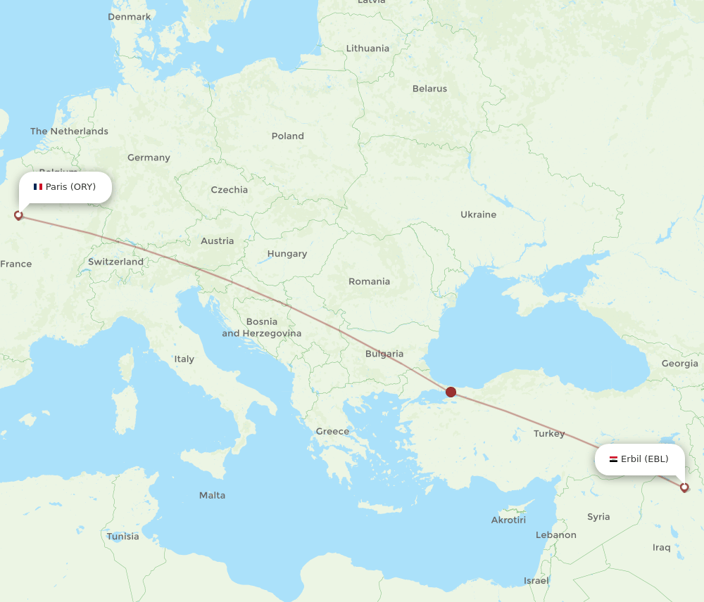EBL-ORY flight routes