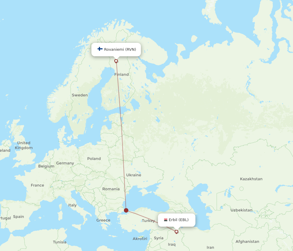 EBL-RVN flight routes