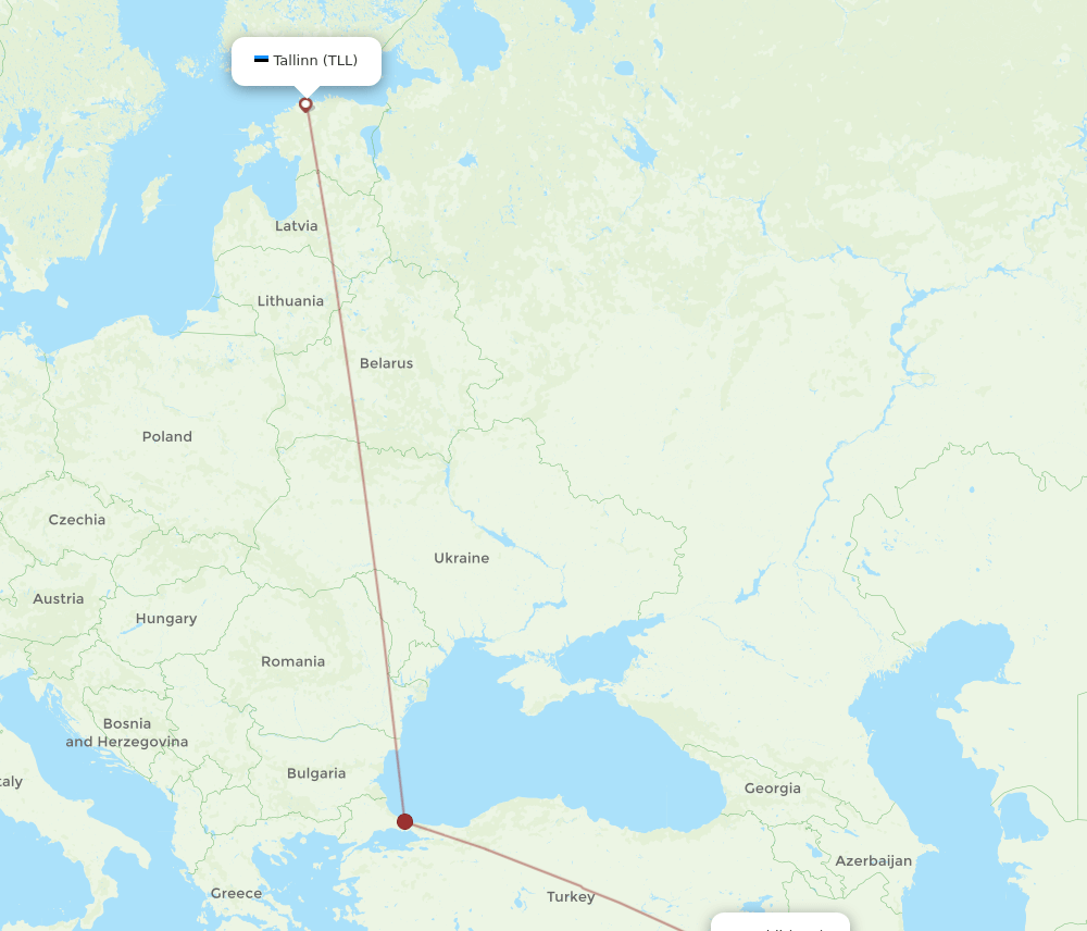 EBL to TLL flights and routes map