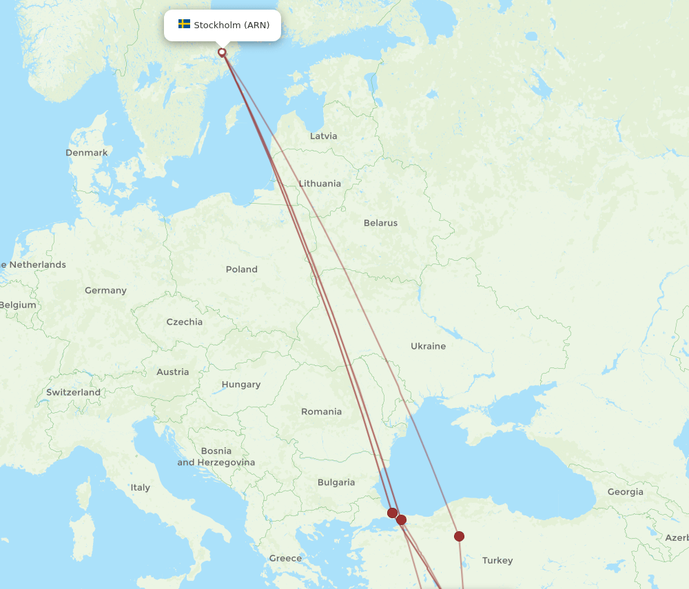 ECN-ARN flight routes