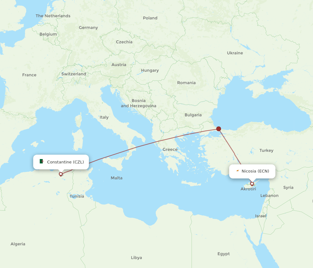ECN-CZL flight routes