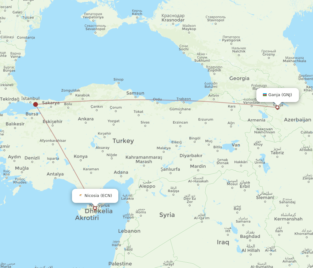 ECN-GNJ flight routes