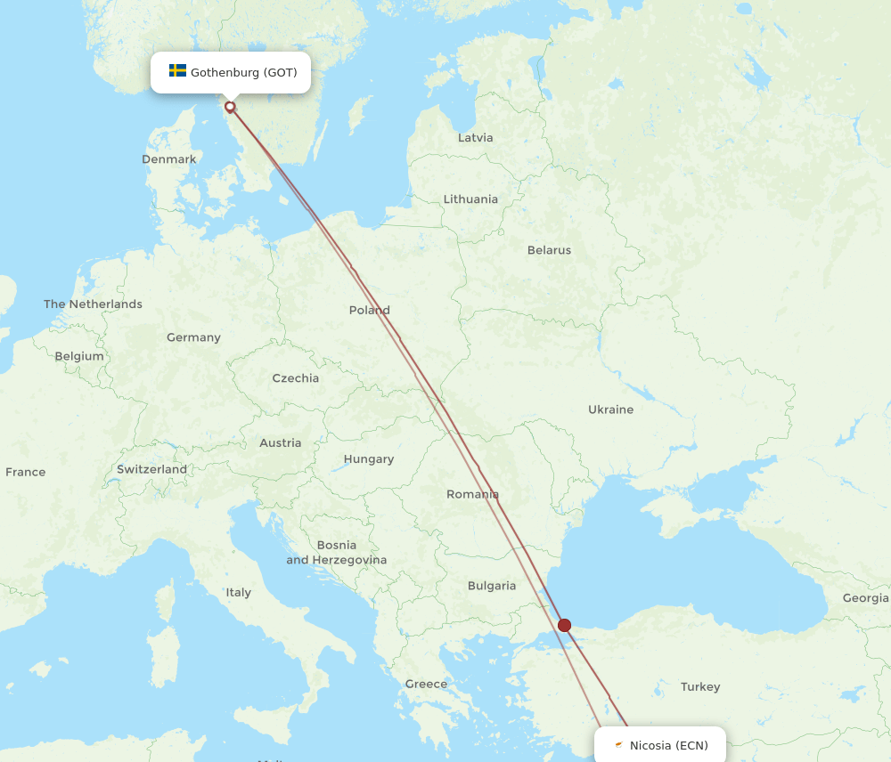 ECN-GOT flight routes