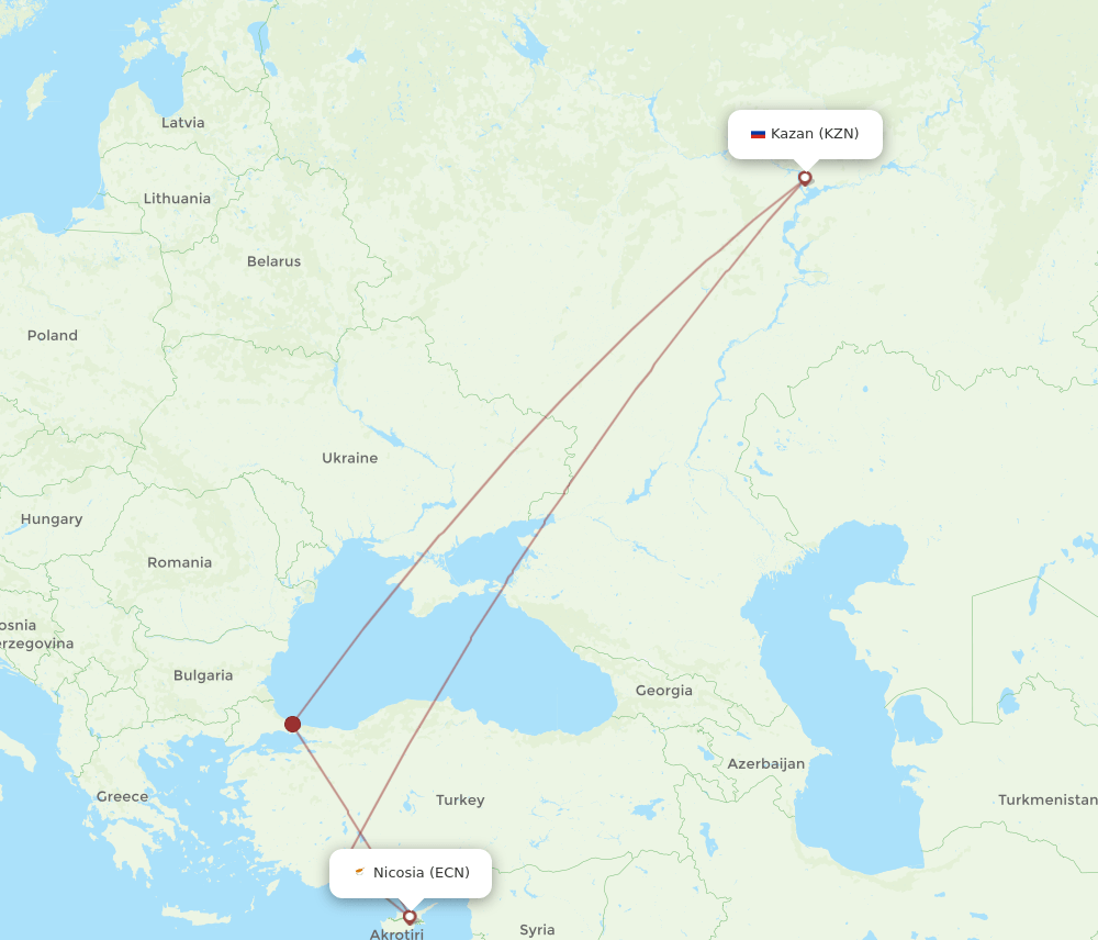 ECN-KZN flight routes