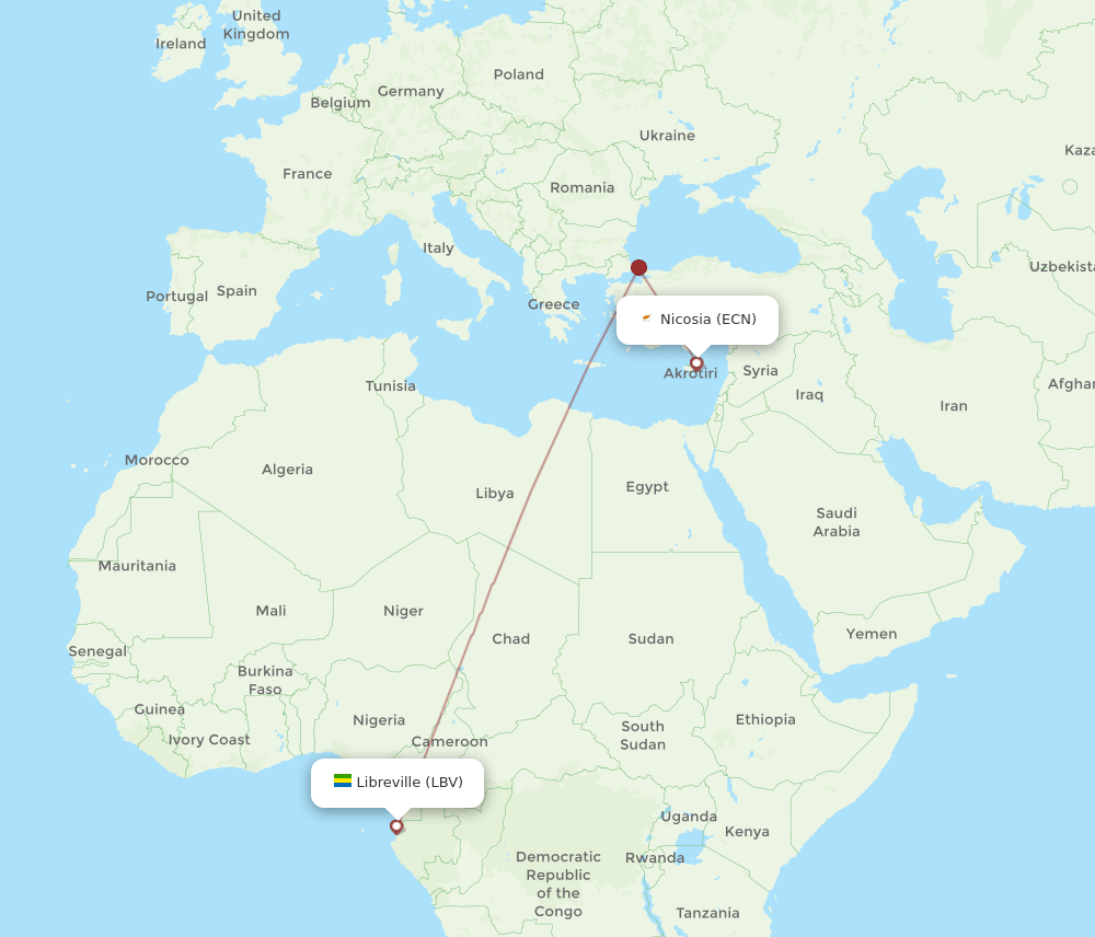 ECN-LBV flight routes