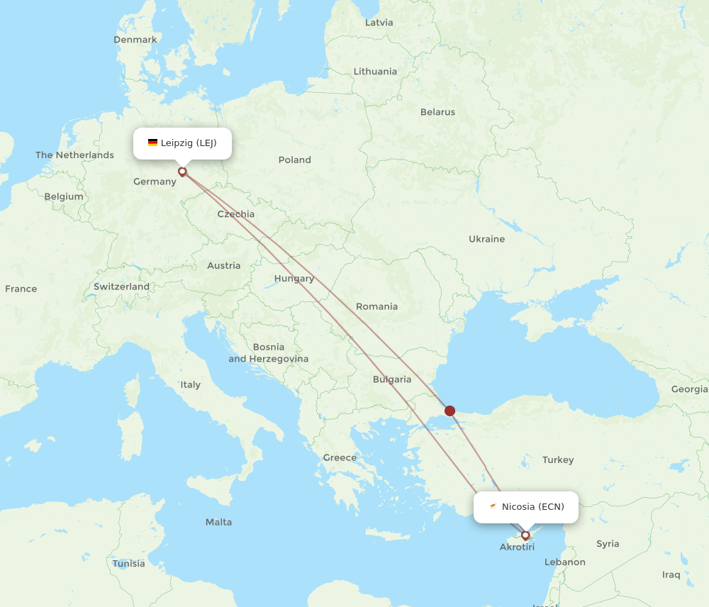 ECN-LEJ flight routes