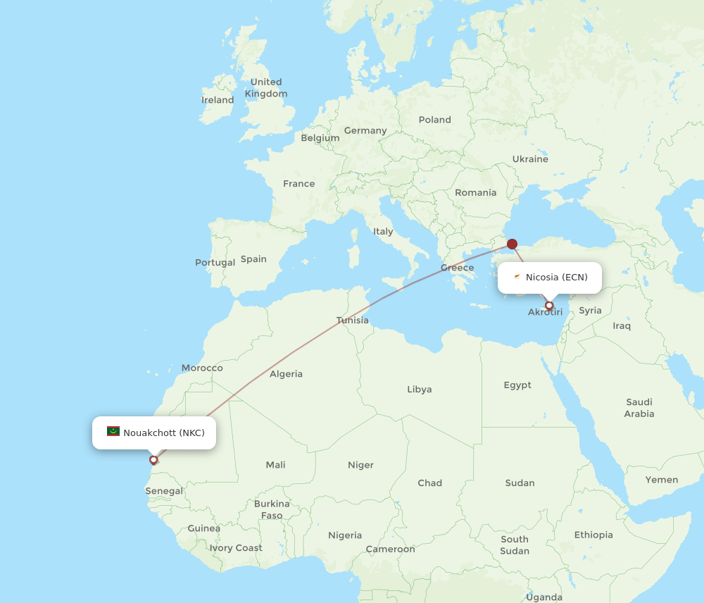 ECN-NKC flight routes