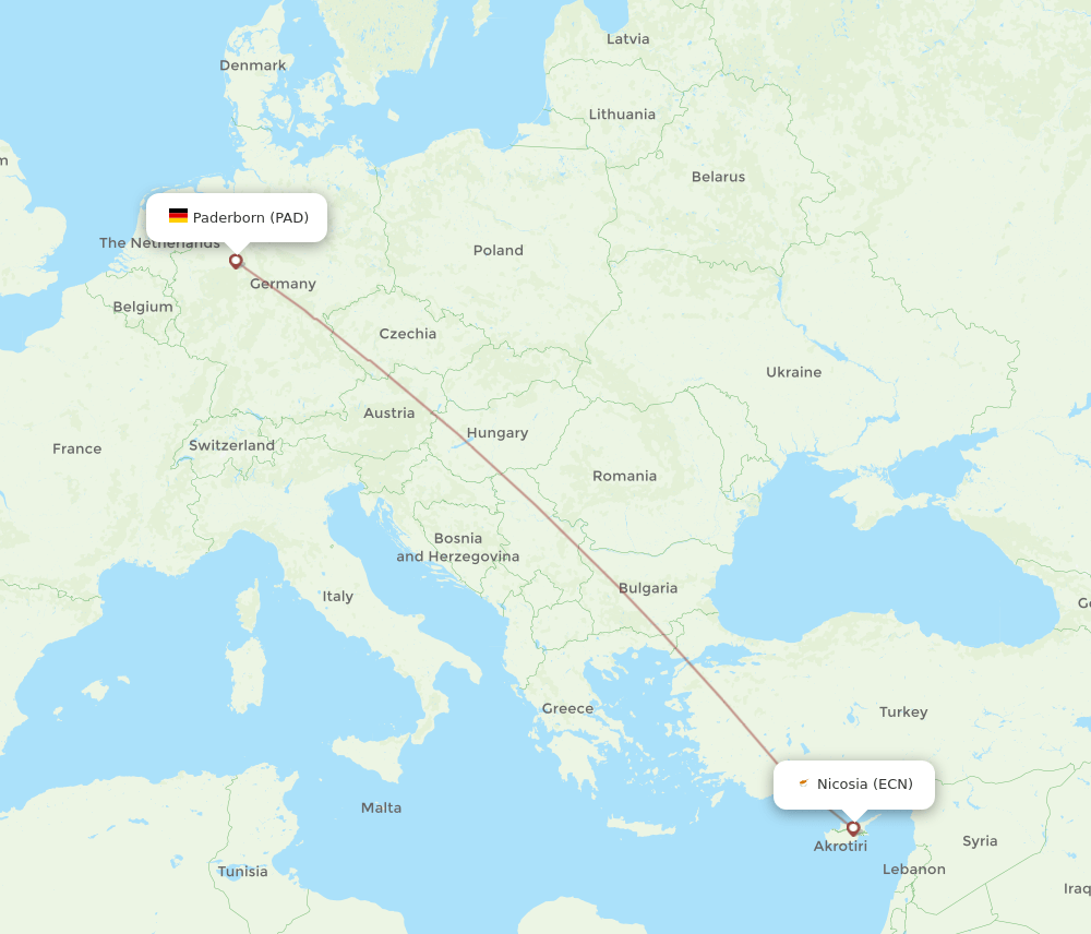 ECN-PAD flight routes