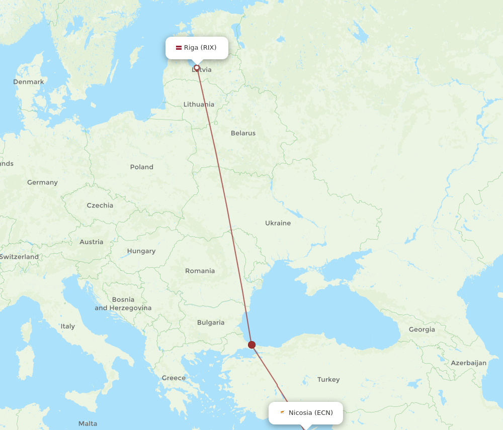 ECN-RIX flight routes