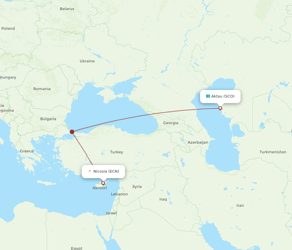 ECN-SCO flight routes