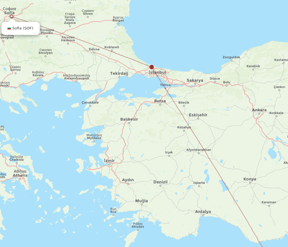 ECN-SOF flight routes