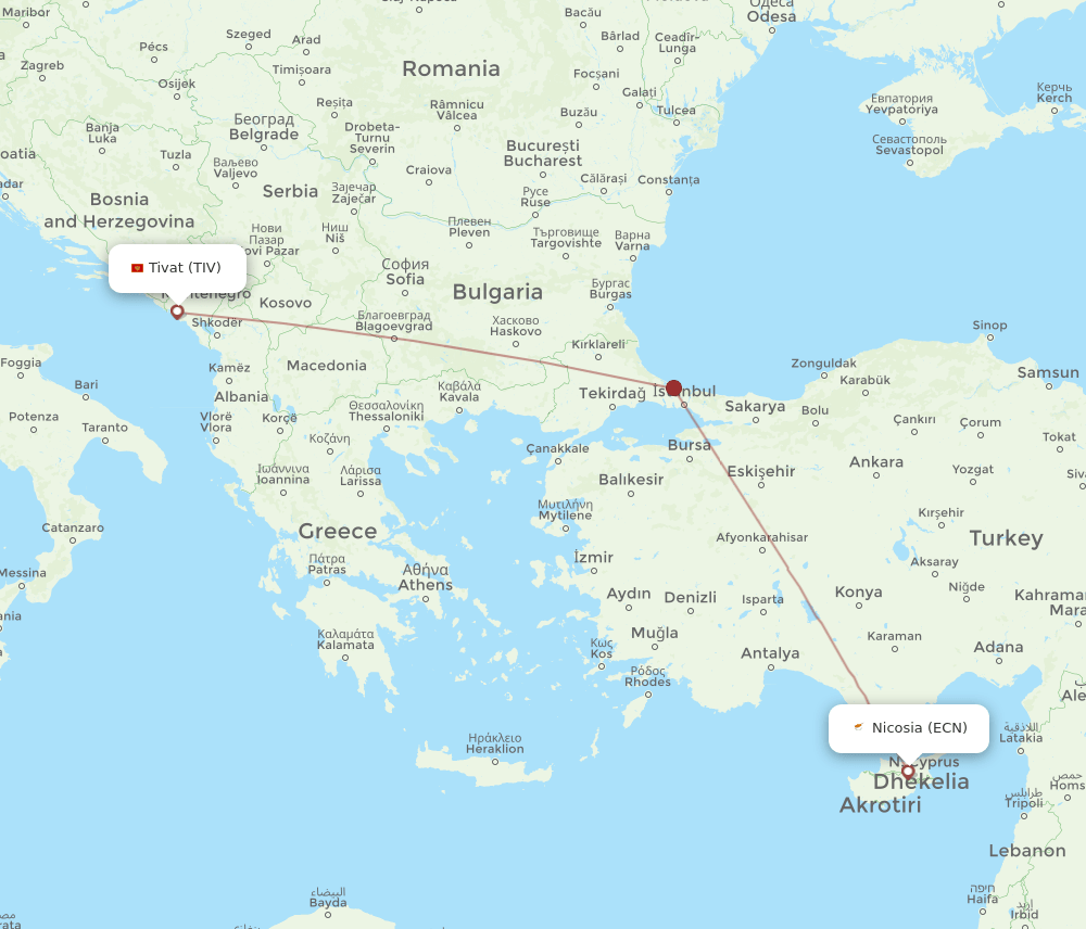 ECN-TIV flight routes