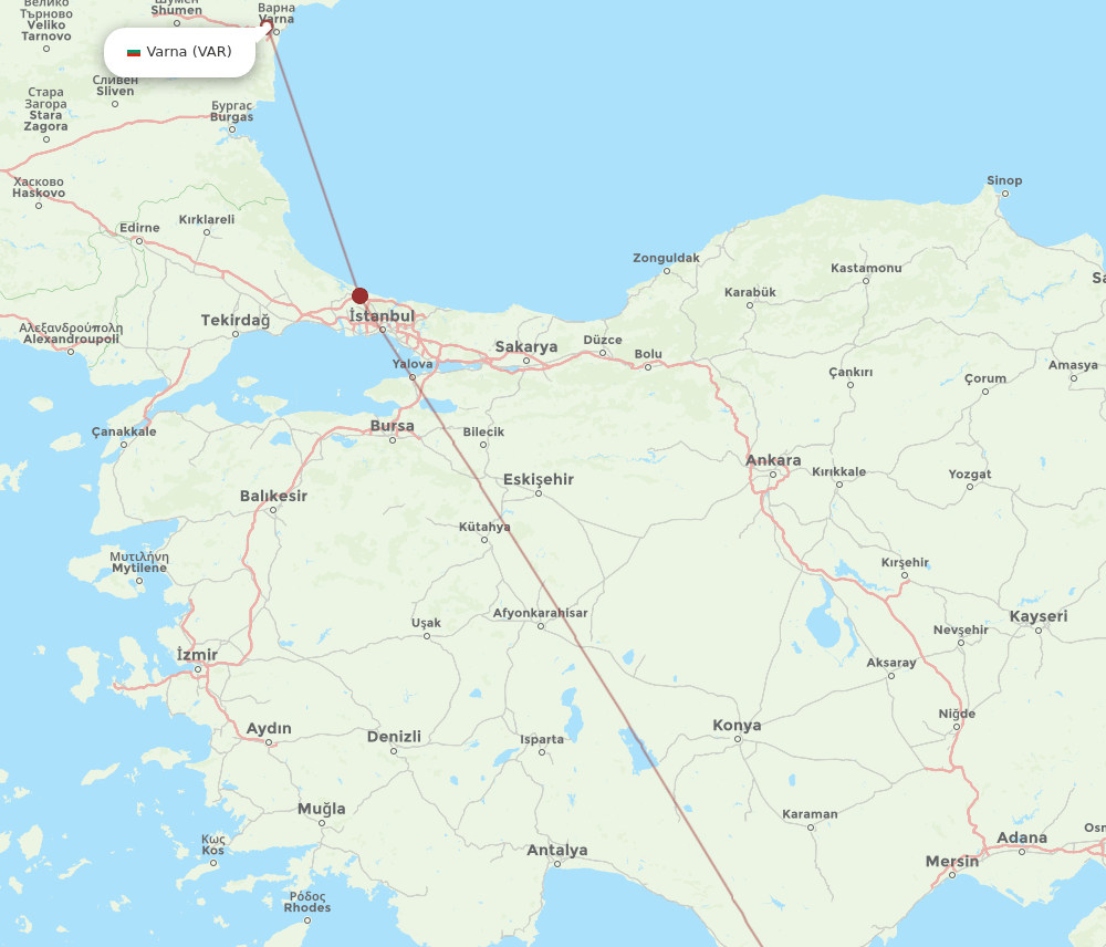 ECN-VAR flight routes