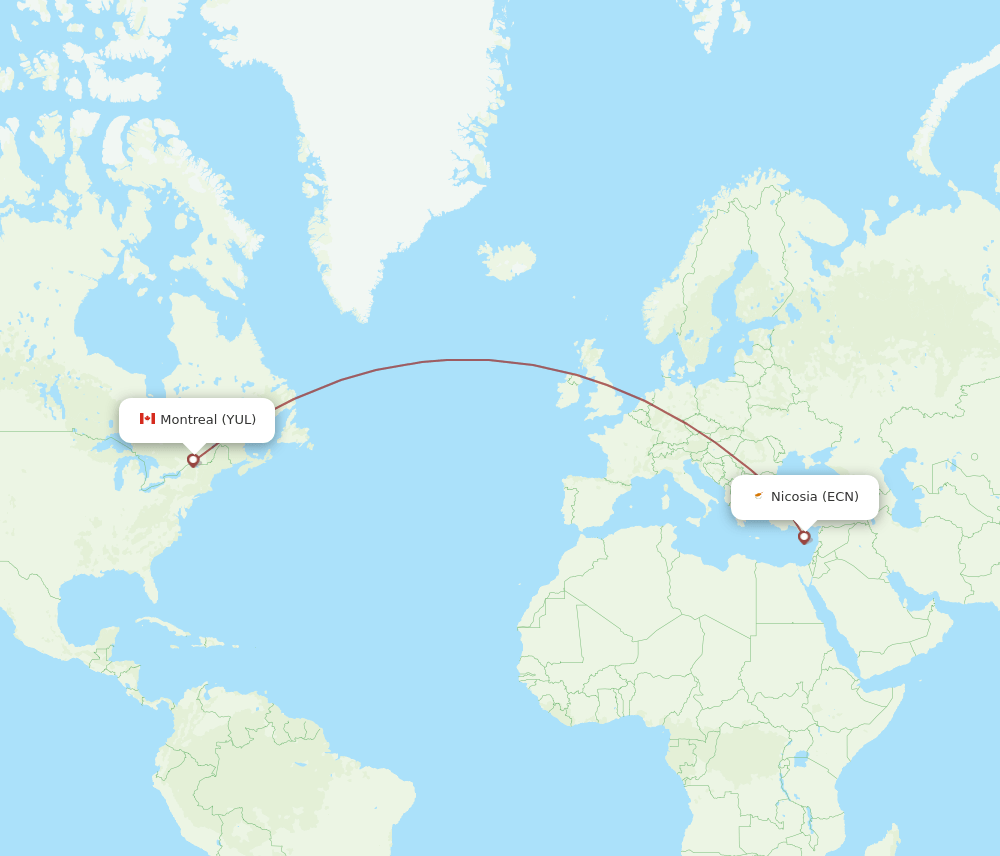 ECN-YUL flight routes