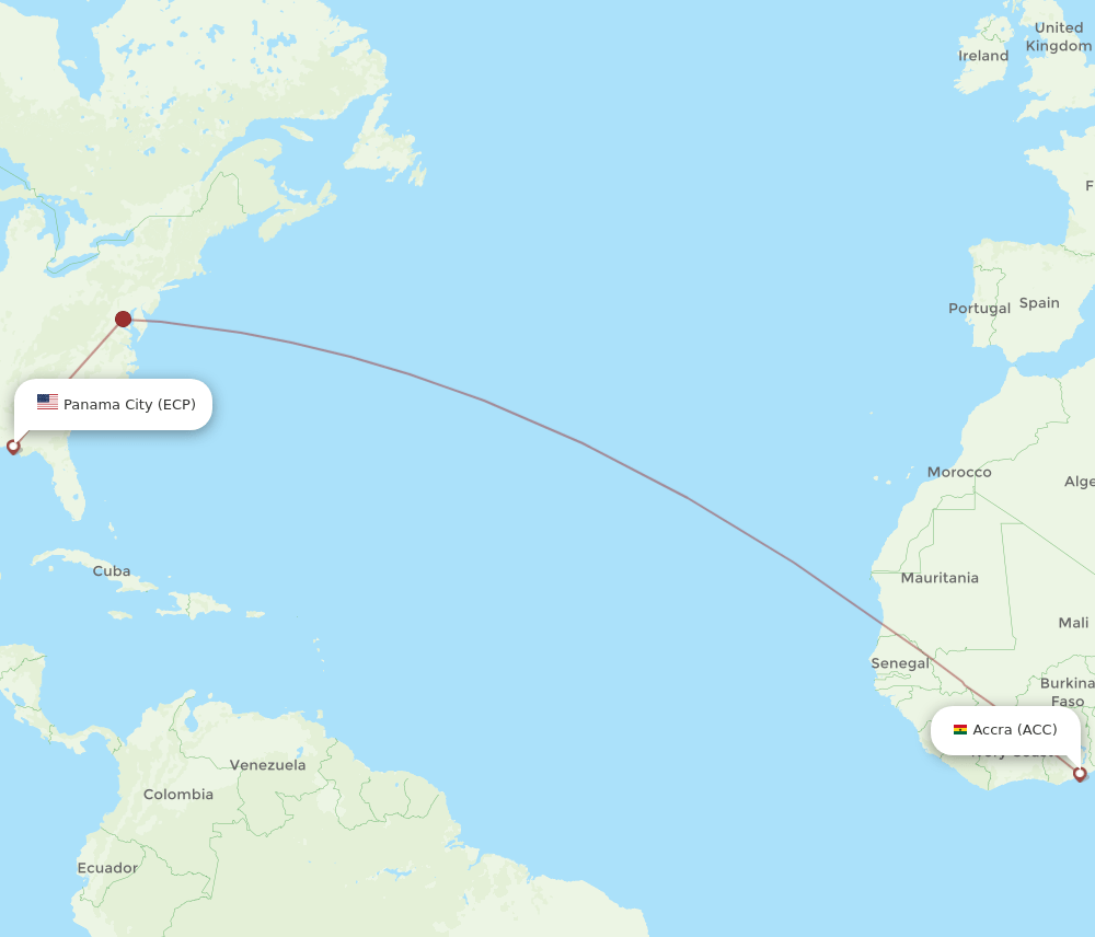 ECP-ACC flight routes