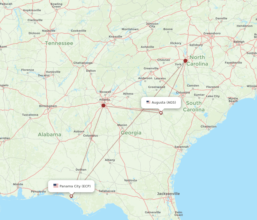 ECP-AGS flight routes