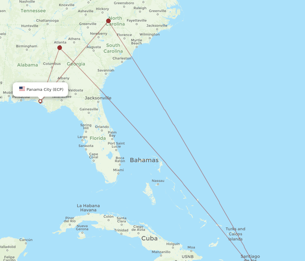 ECP-SDQ flight routes
